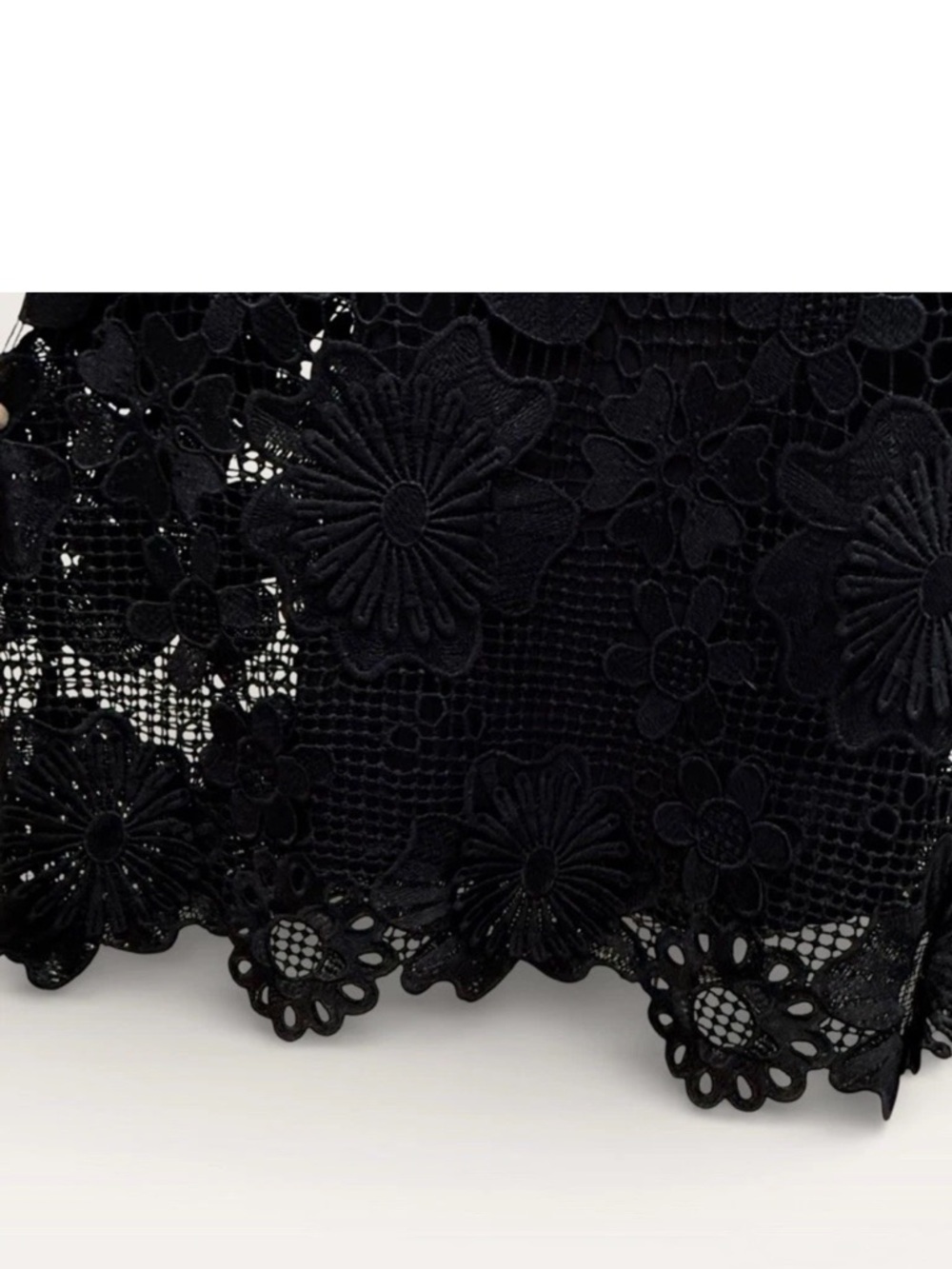 J.Marie Seraphina Shift Dress X-Small Black Floral 3D Lace 3/4 Sleeve Kaftan NWT - Picture 12 of 16